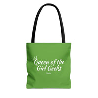 Queen of the Girl Geeks Polyester Tote Bag in Green