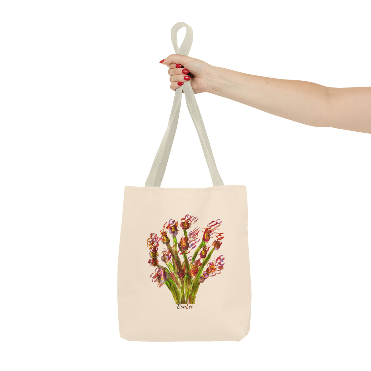 Whimsical Garden Tote Bag Wavy Flowers