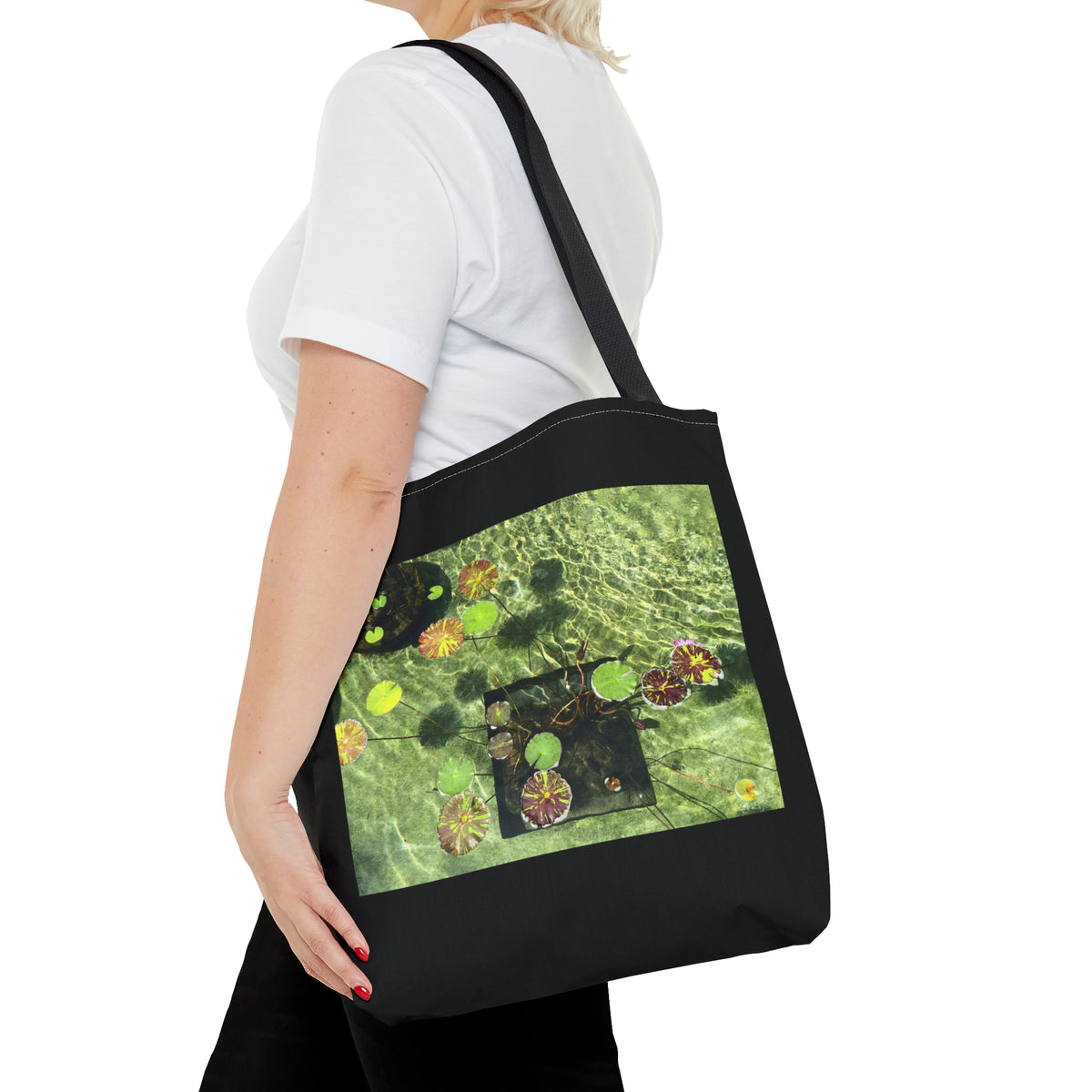 Waterlilies at The Getty Villa, Photograph by Lenny Pinna Tote Bag