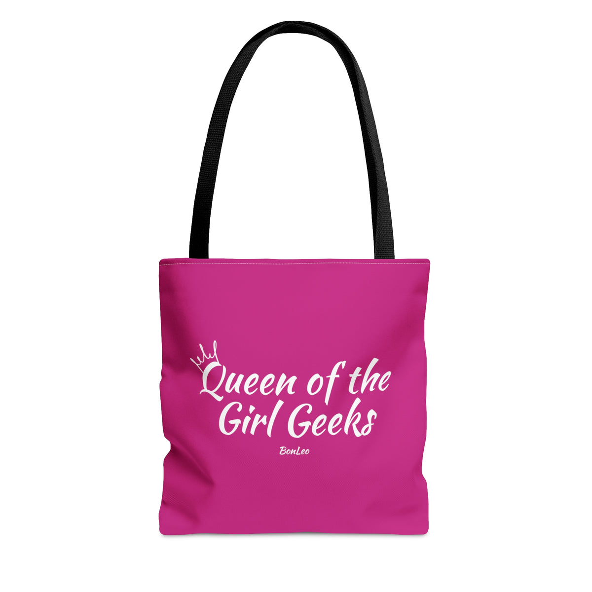 Queen of the Girl Geeks Polyester Tote Bag in Pink