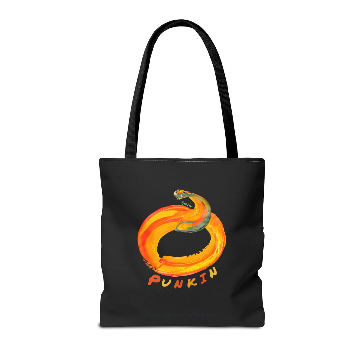 Halloween Punkin Black Unisex Heavy Tote Bag by BonLeo