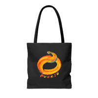 Halloween Punkin Black Unisex Heavy Tote Bag by BonLeo