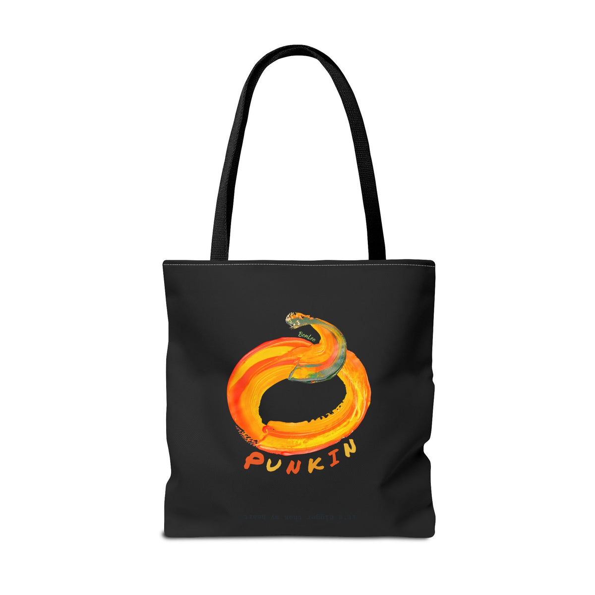 Halloween Punkin Black Unisex Heavy Tote Bag by BonLeo