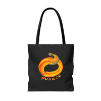 Halloween Punkin Black Unisex Heavy Tote Bag by BonLeo