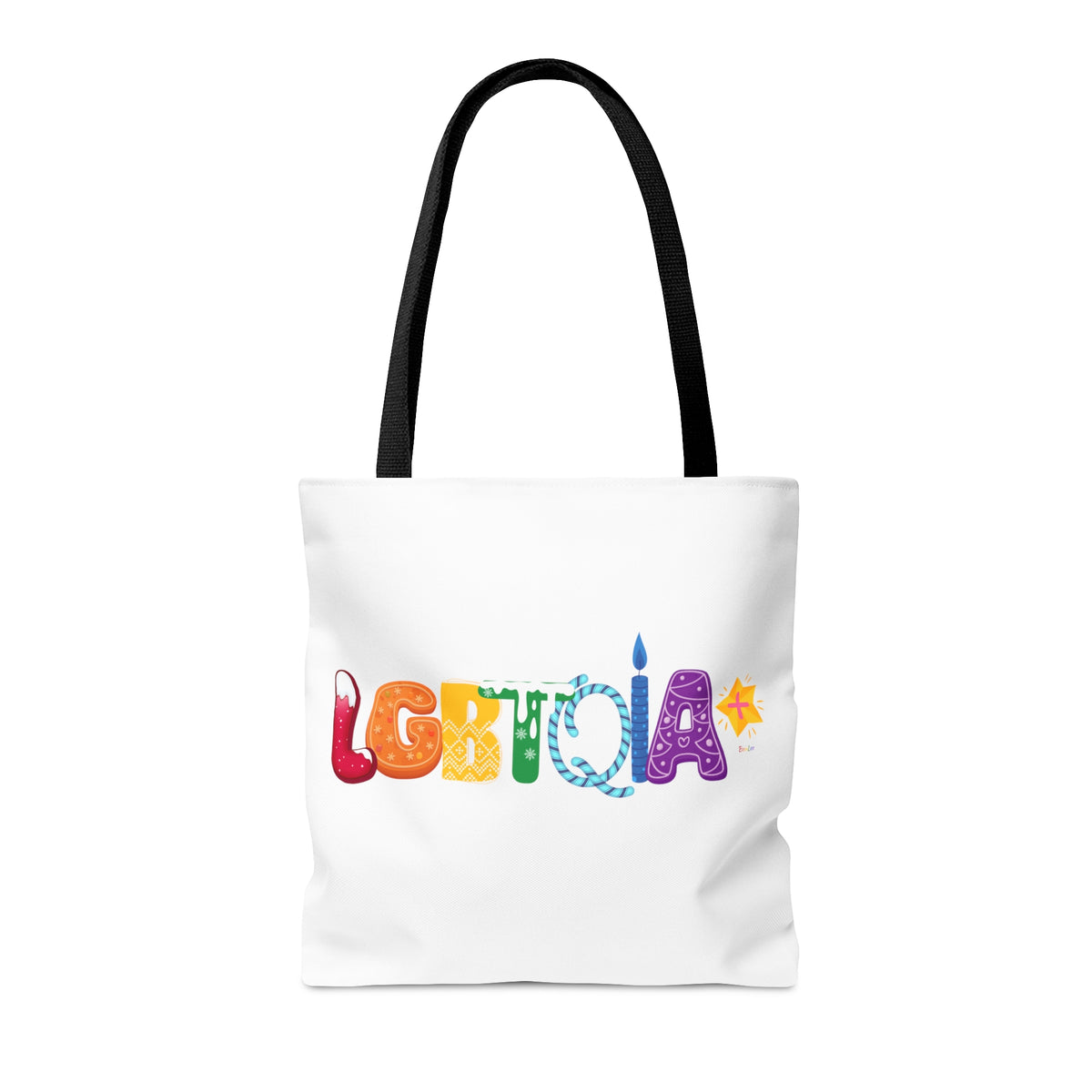 LGBTQIA+ Holiday Pride Polyester Tote Bag