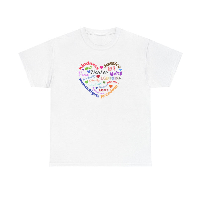 Unisex Heavy Cotton Tee - Love & Justice Graphic Tee for Pride and Equality
