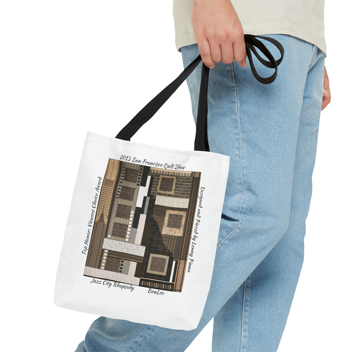 Jazz City Rhapsody Designed by Lenny Pinna Tote Bag in White