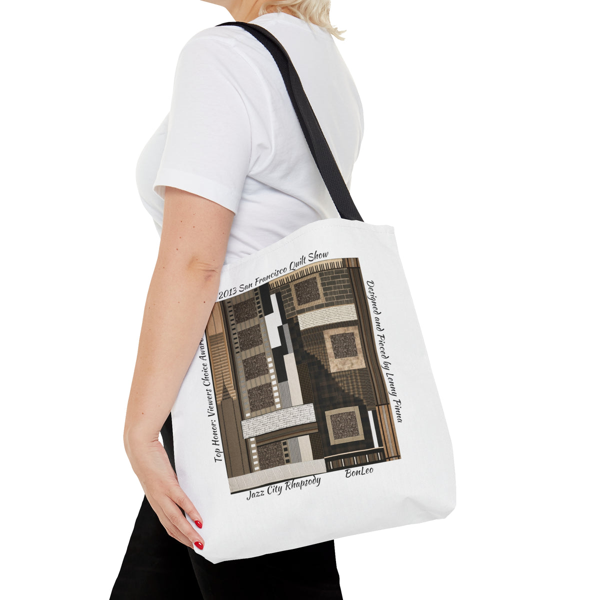 Jazz City Rhapsody Designed by Lenny Pinna Tote Bag in White