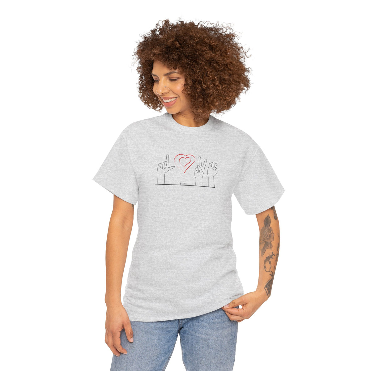 ALS Love Sign Language Unisex Heavy Cotton Tee