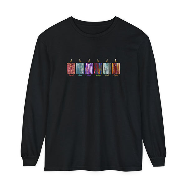 Candle Unisex Garment-dyed Long Sleeve T-Shirt