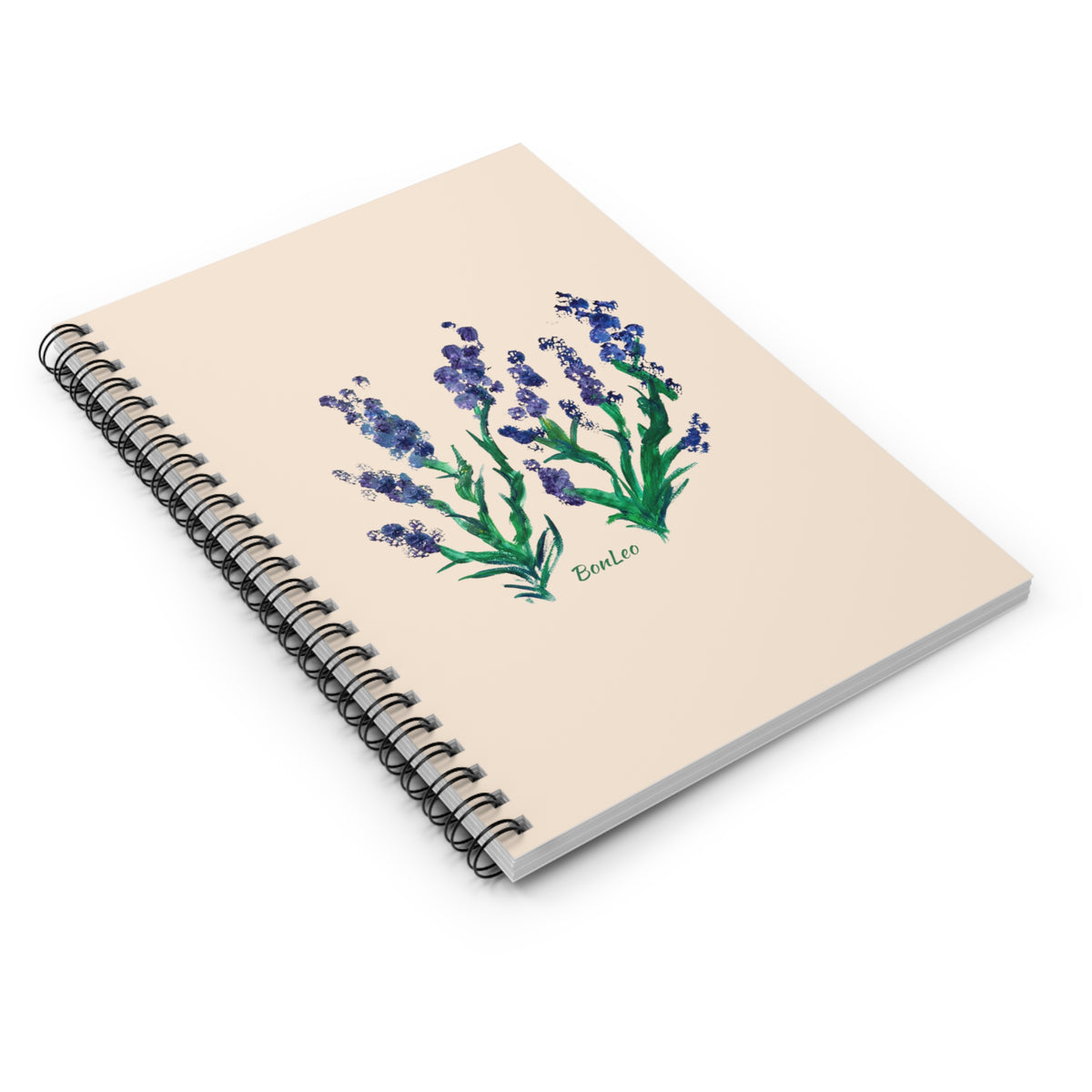 Whimsical Garden Spiral Notebook - Ruled Line in Purple Blooms