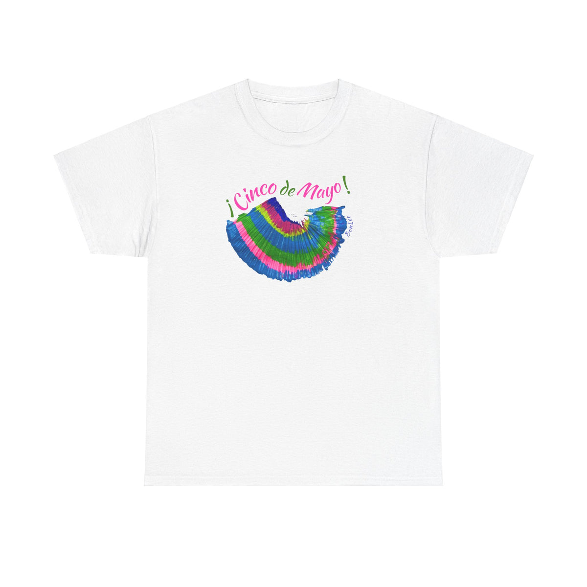 Cinco de Mayo Unisex Heavy Cotton Tee in Pink and Blue