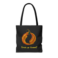 Fiery Halloween Pumpkin Trick or Treat Bag by Lenny Pinna