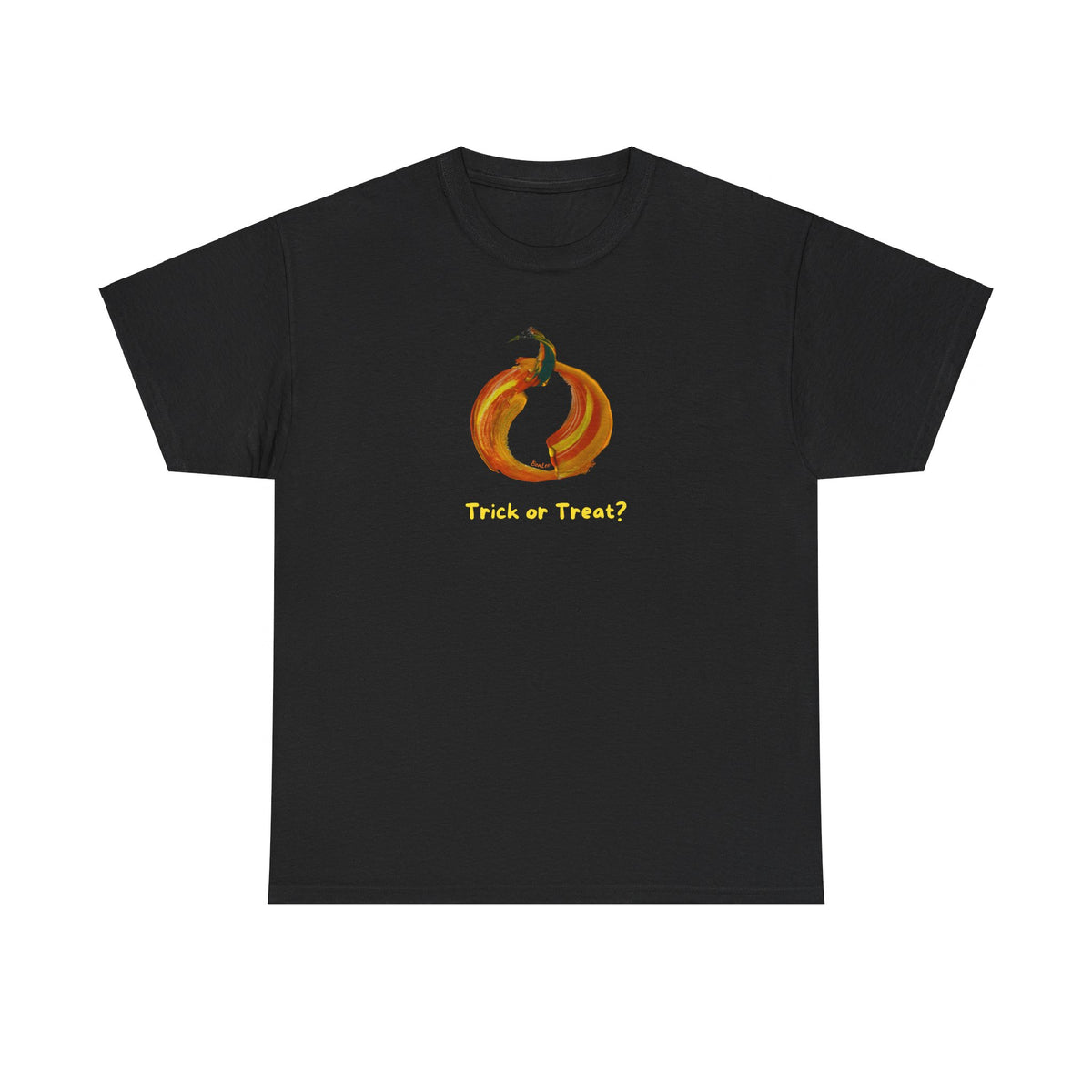 Fiery Halloween Pumpkin Trick or Treat Tee by Lenny Pinna