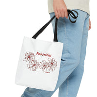 Poinsettias Polyester Tote Bag