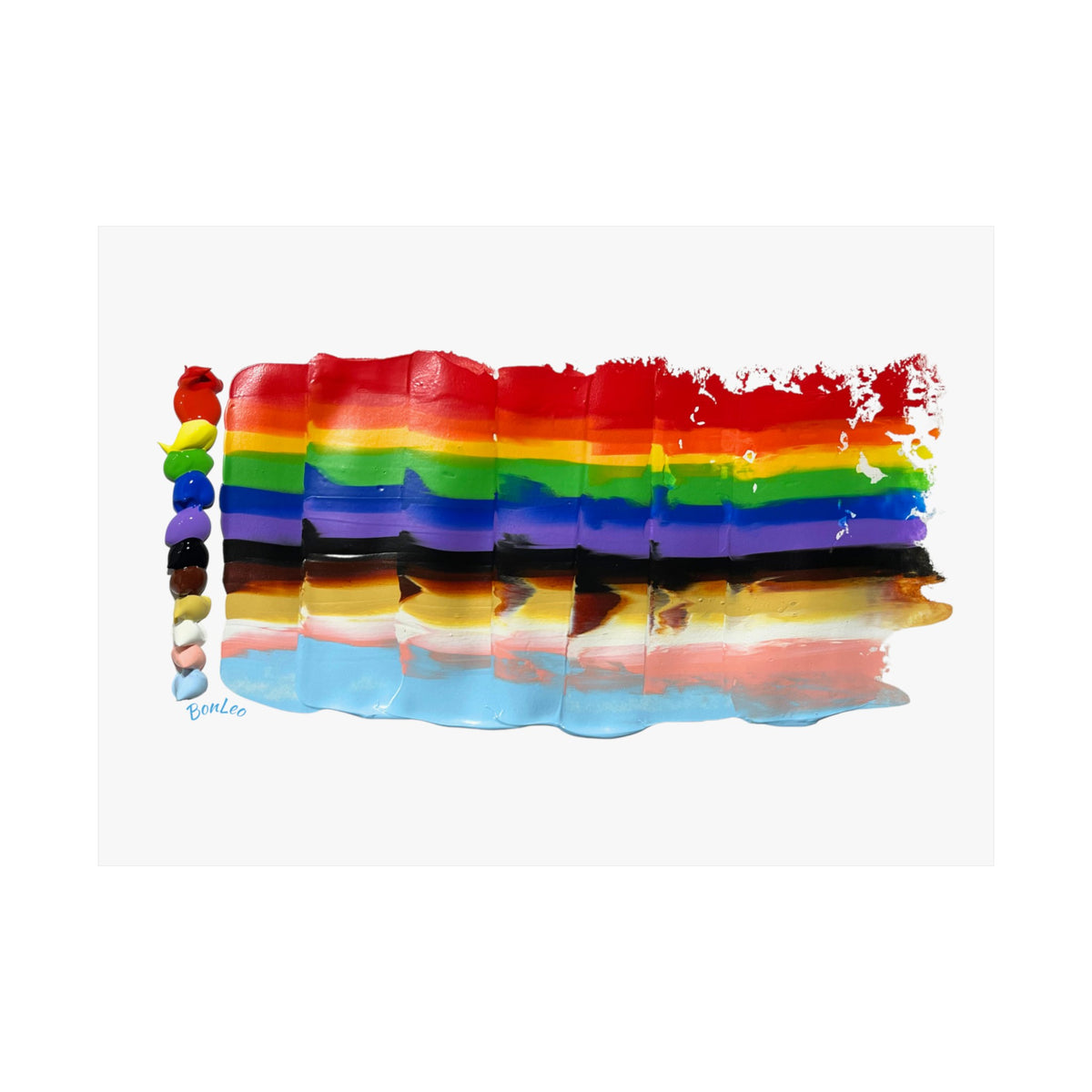 Pride Waving Flag 2024 in LGBTQIA+ Rainbow Matte Horizontal Posters