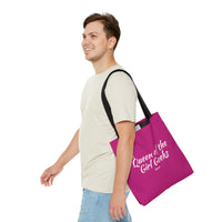 Queen of the Girl Geeks Polyester Tote Bag in Pink