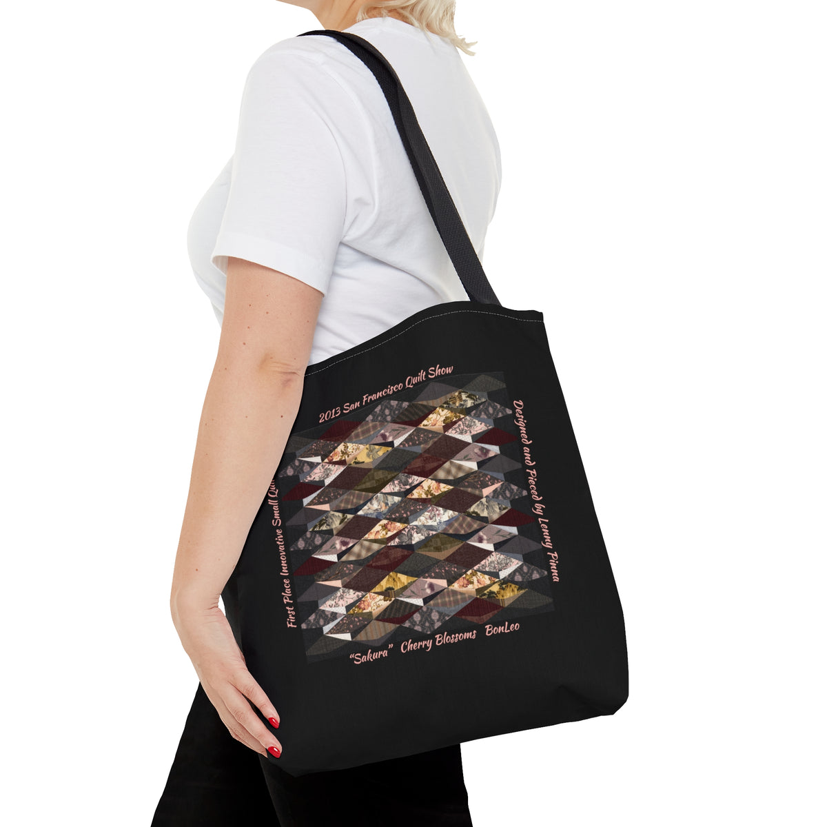 “Sakura” Cherry Blossoms Quilt Design Tote Bag