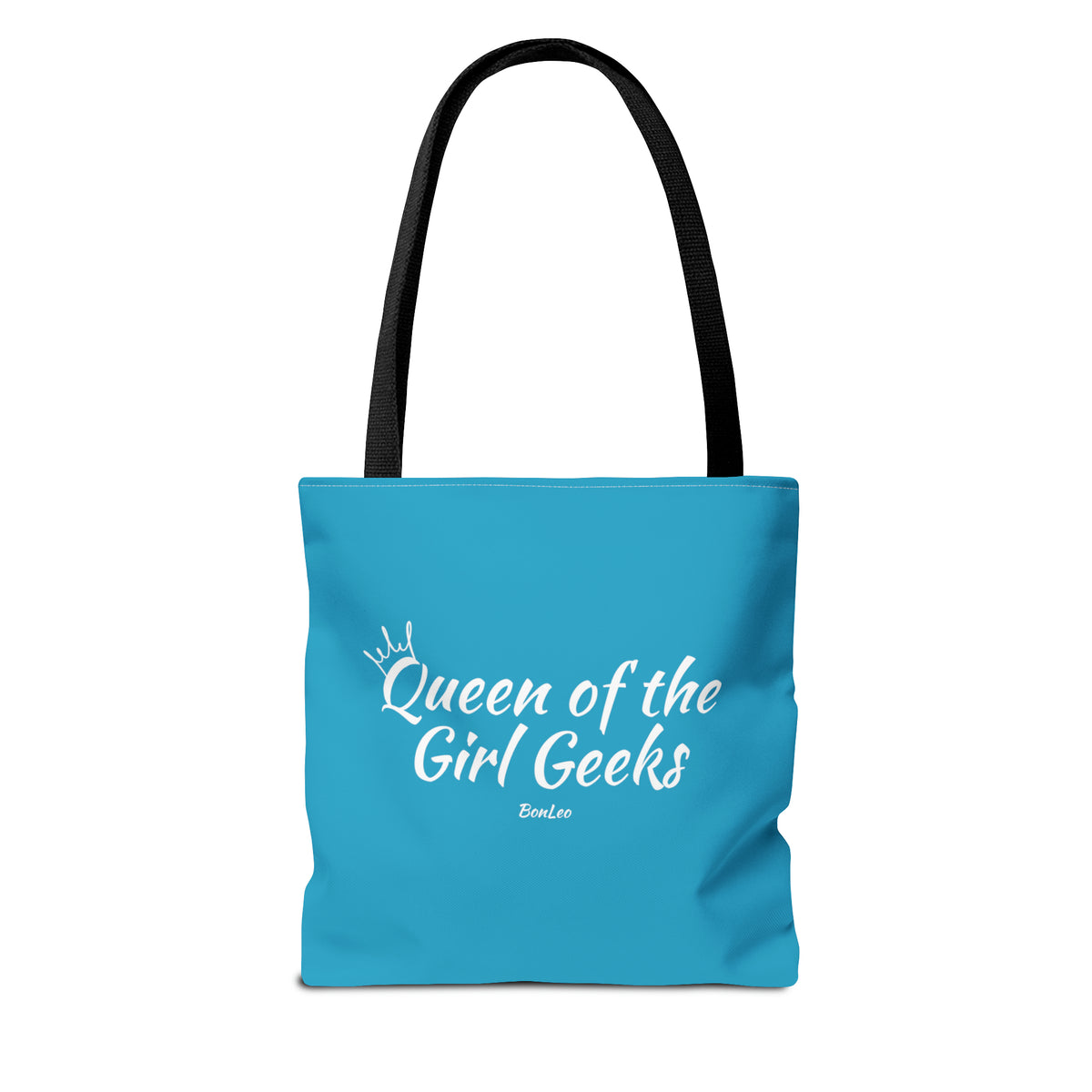 Queen of the Girl Geeks Polyester Tote Bag in Turquoise