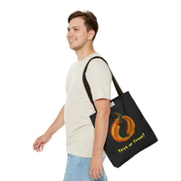 Fiery Halloween Pumpkin Trick or Treat Bag by Lenny Pinna