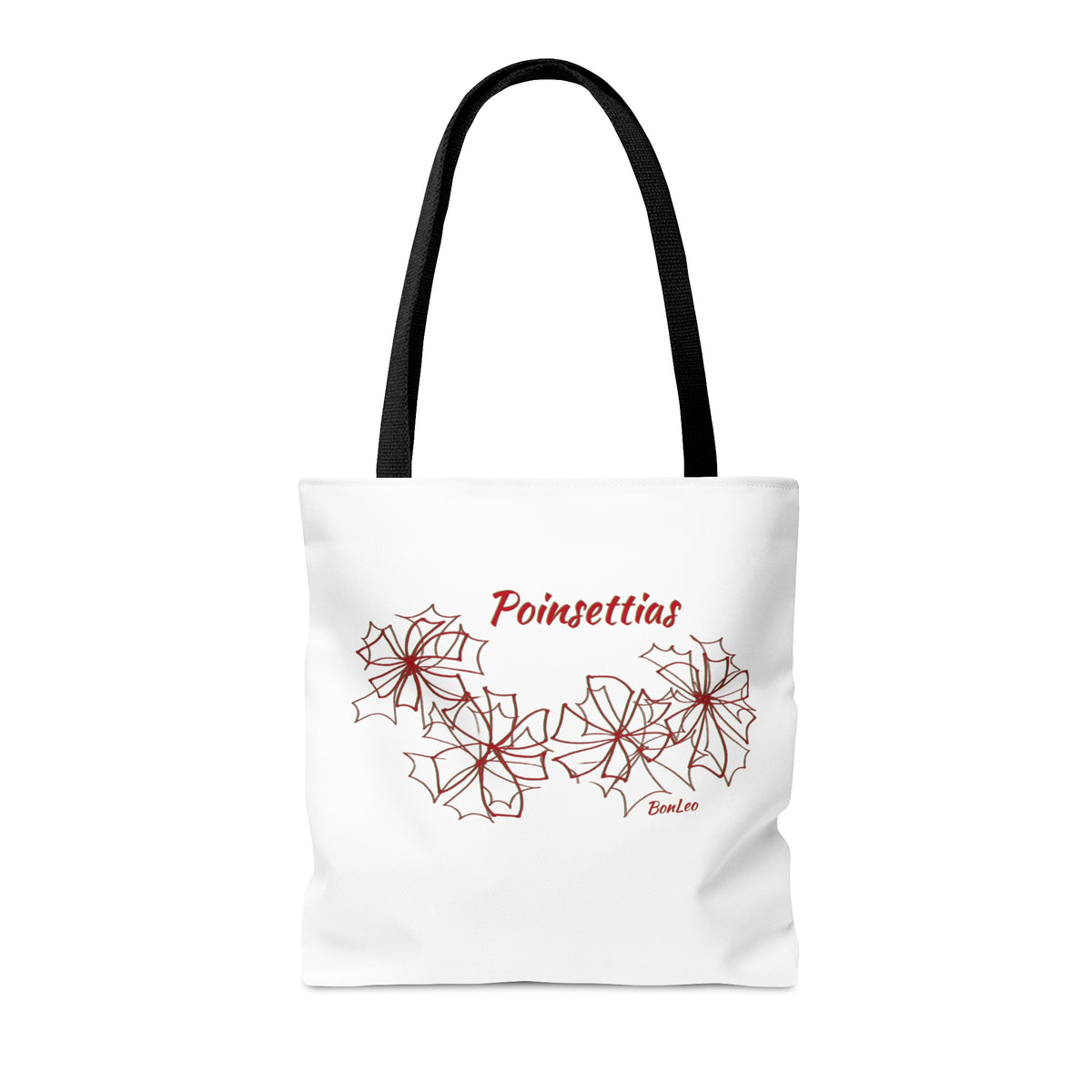 Poinsettias Polyester Tote Bag