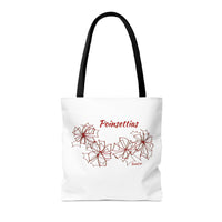 Poinsettias Polyester Tote Bag