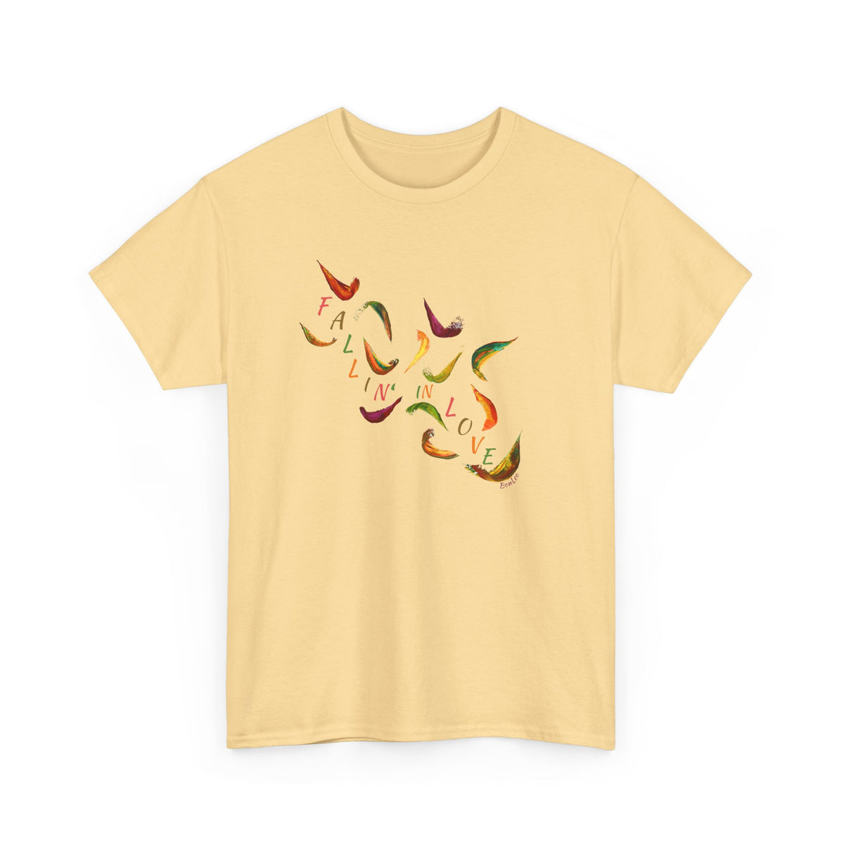 Fallin' In Love Painted Leaves Unisex Heavy Cotton Tee