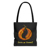 Fiery Halloween Pumpkin Trick or Treat Bag by Lenny Pinna