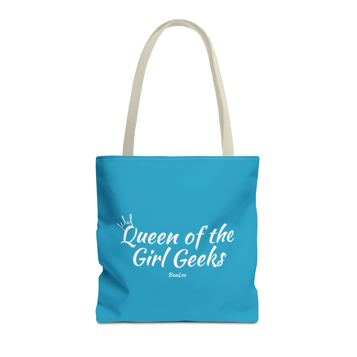 Queen of the Girl Geeks Polyester Tote Bag in Turquoise