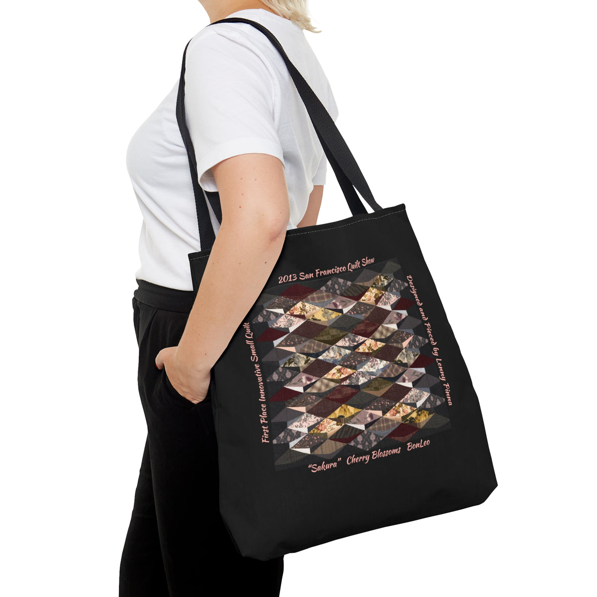 “Sakura” Cherry Blossoms Quilt Design Tote Bag