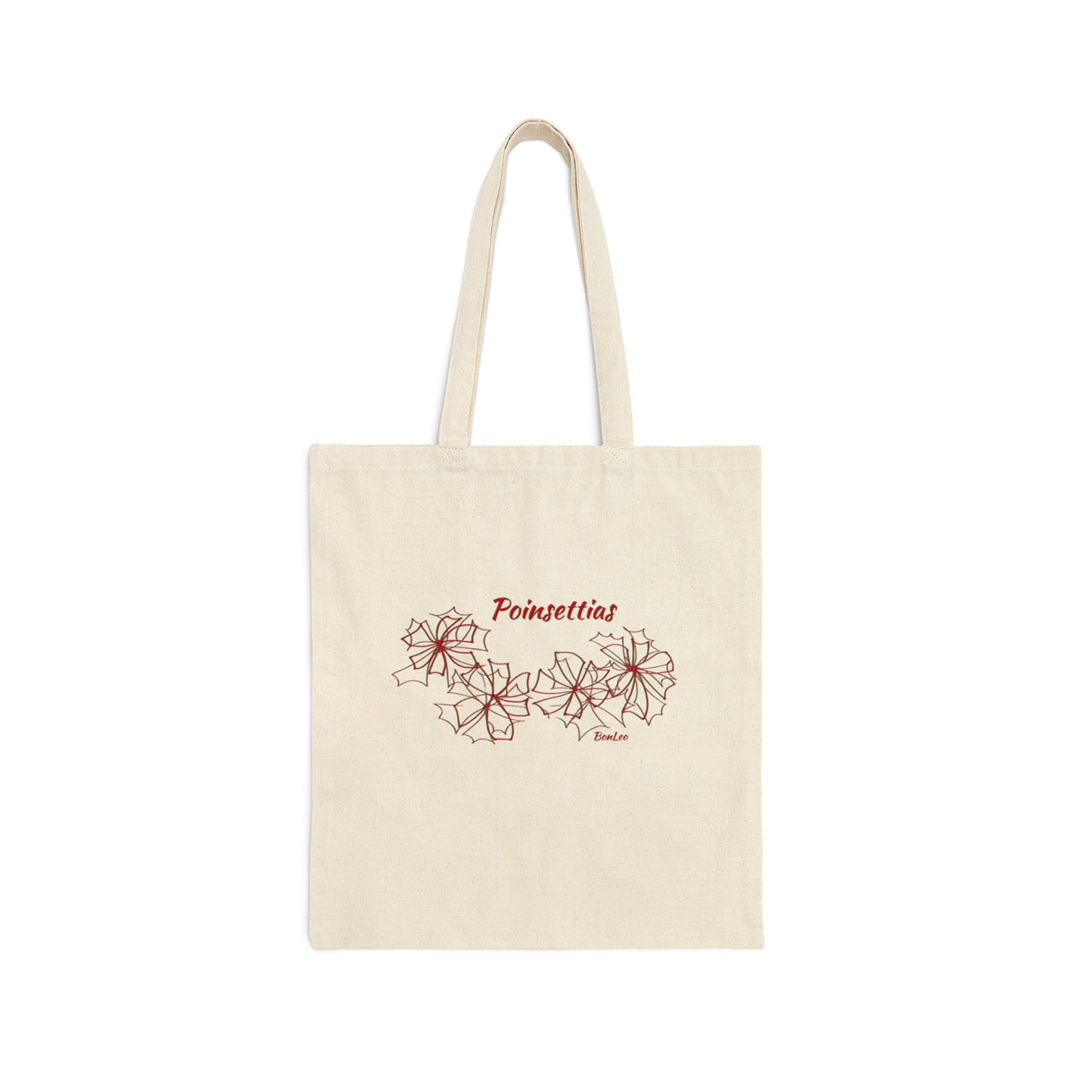 Poinsettias Cotton Canvas Tote Bag