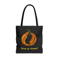 Fiery Halloween Pumpkin Trick or Treat Bag by Lenny Pinna