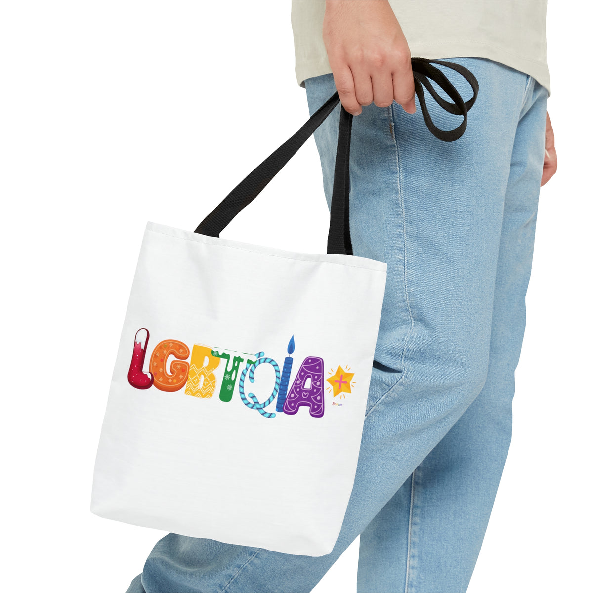 LGBTQIA+ Holiday Pride Polyester Tote Bag