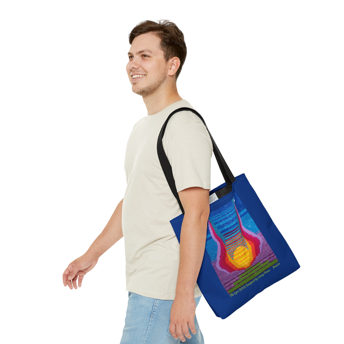 The Lyre (2015) Designed by Lenny Pinna Tote Bag in Blue