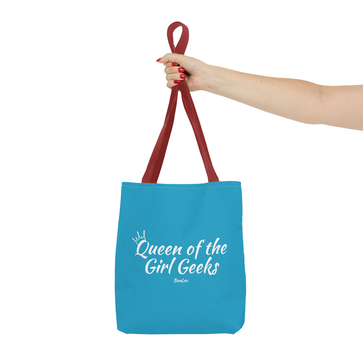 Queen of the Girl Geeks Polyester Tote Bag in Turquoise