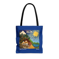 Alpine Mountain Quilt Tote Bag - Blue