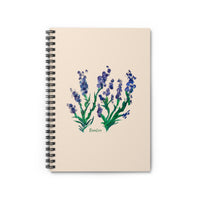 Whimsical Garden Spiral Notebook - Ruled Line in Purple Blooms