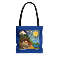 Alpine Mountain Quilt Tote Bag - Blue