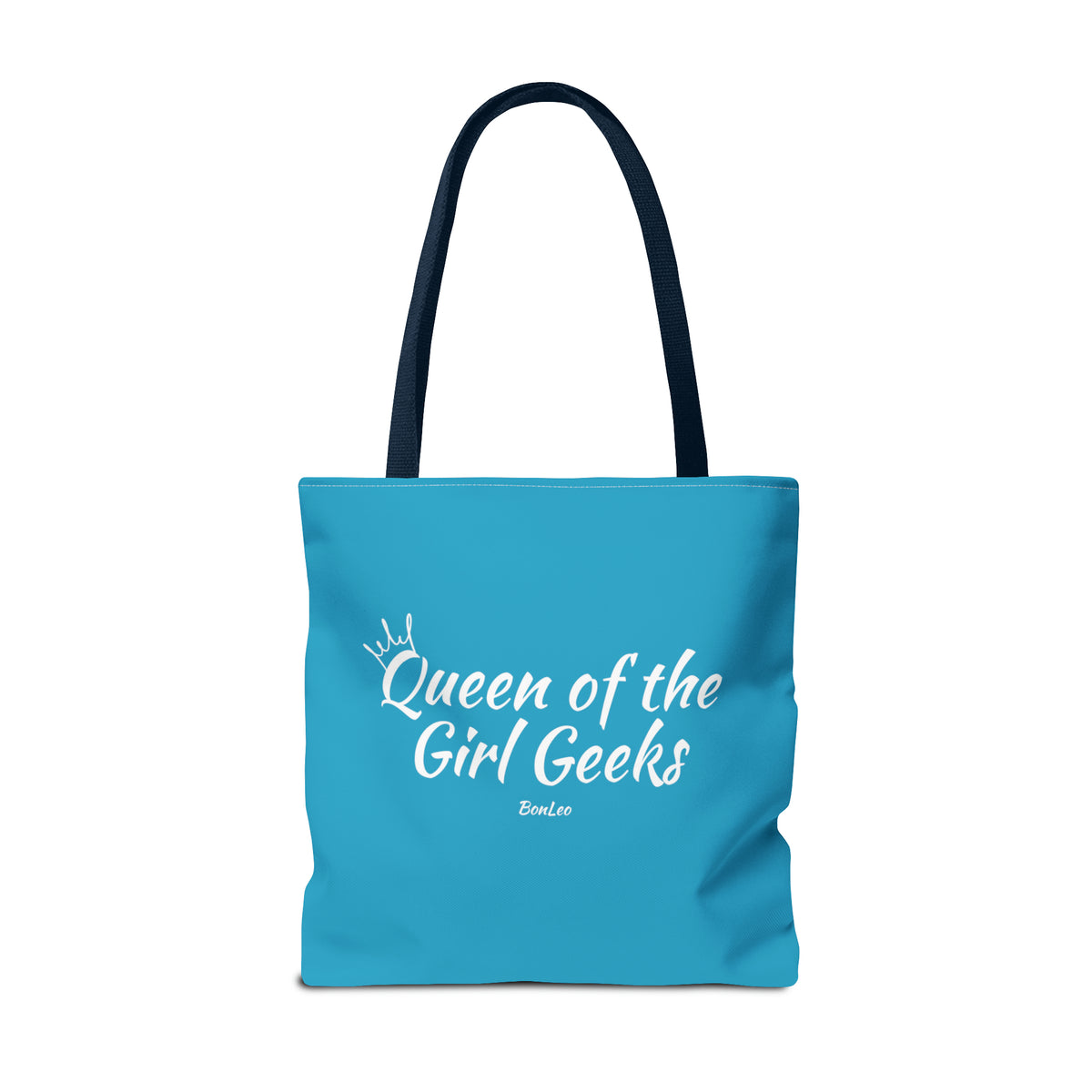 Queen of the Girl Geeks Polyester Tote Bag in Turquoise