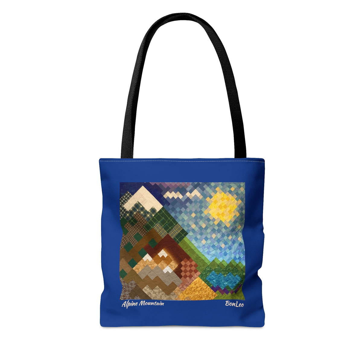 Alpine Mountain Quilt Tote Bag - Blue