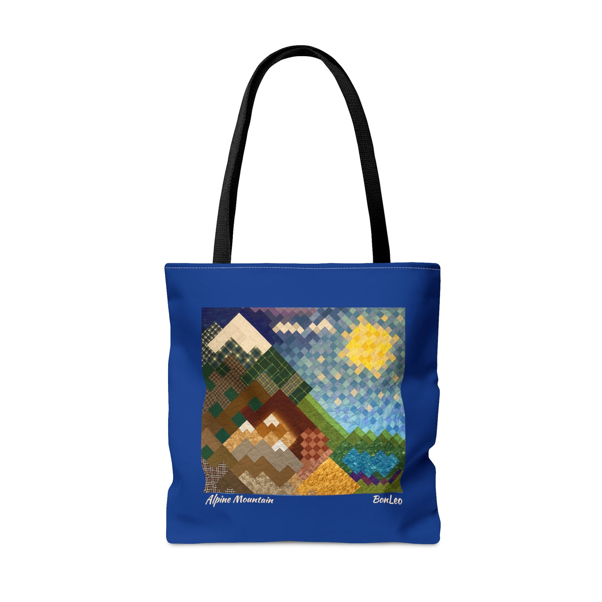 Alpine Mountain Quilt Tote Bag - Blue