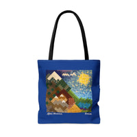 Alpine Mountain Quilt Tote Bag - Blue