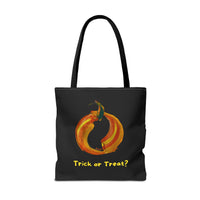 Fiery Halloween Pumpkin Trick or Treat Bag by Lenny Pinna