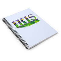 Iris Garden  in Purple and Green Spiral Notebook - Ruled Line