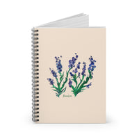 Whimsical Garden Spiral Notebook - Ruled Line in Purple Blooms