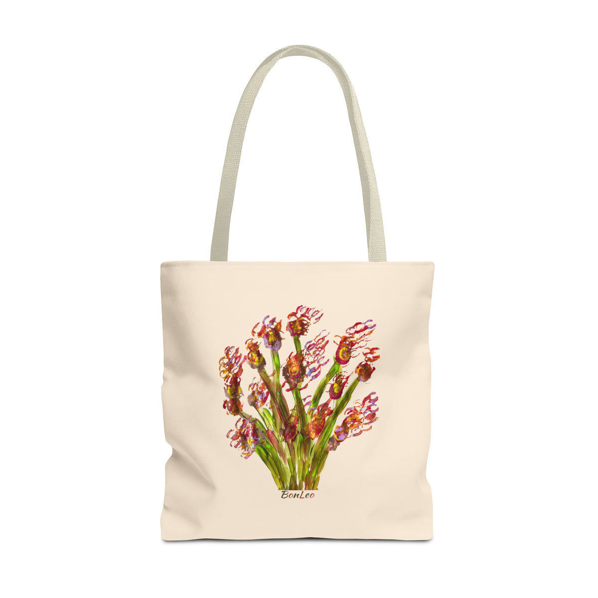 Whimsical Garden Tote Bag Wavy Flowers