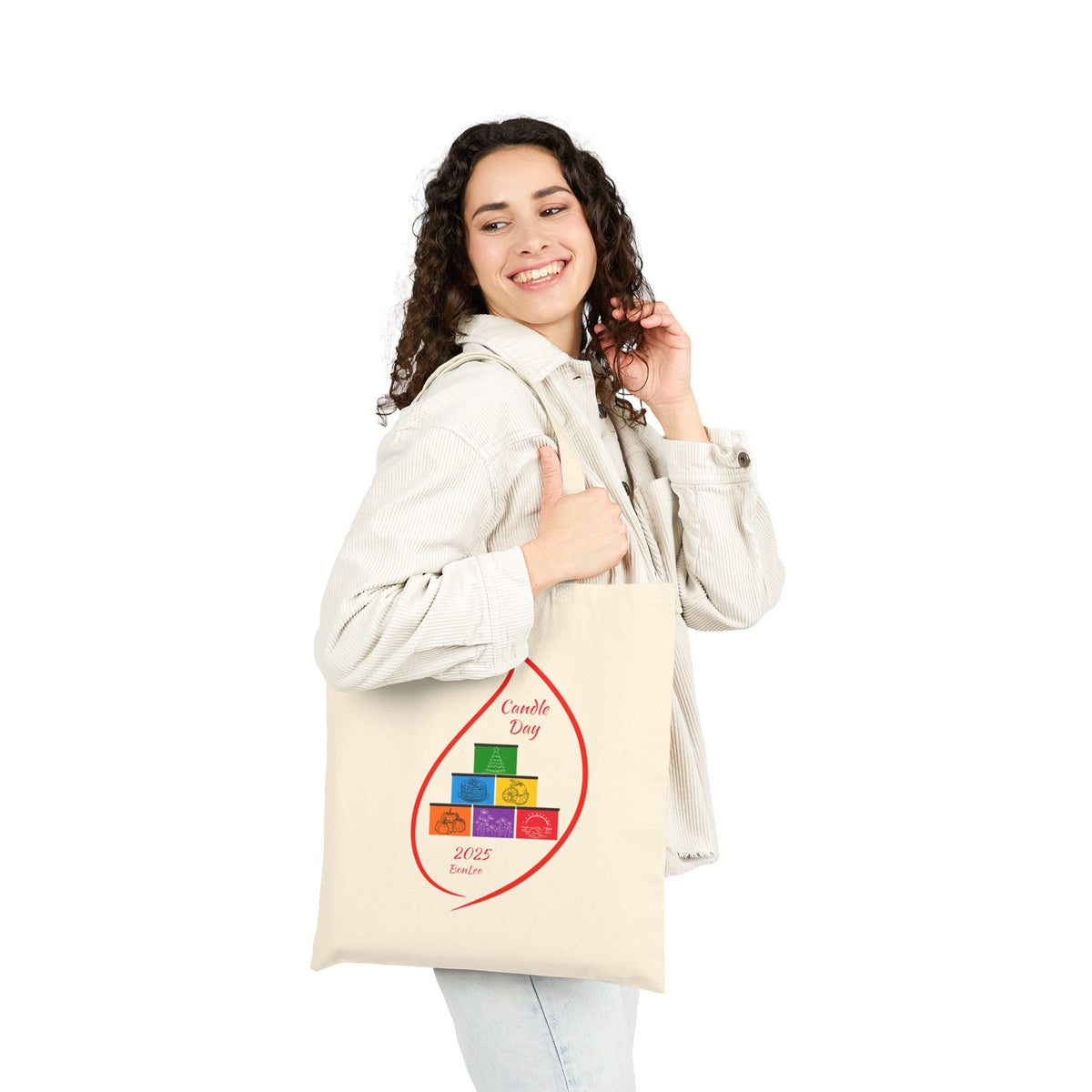 Candle Day 2025 Cotton Canvas Tote Bag by BonLeo