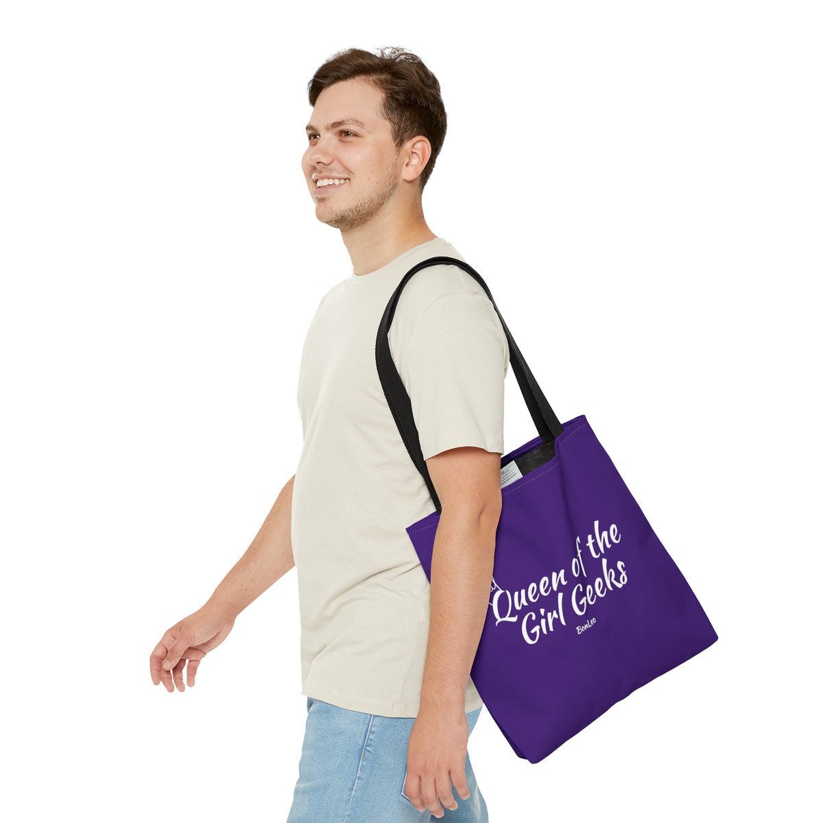 Queen of the Girl Geeks Polyester Tote Bag in Purple