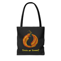 Fiery Halloween Pumpkin Trick or Treat Bag by Lenny Pinna