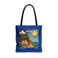 Alpine Mountain Quilt Tote Bag - Blue